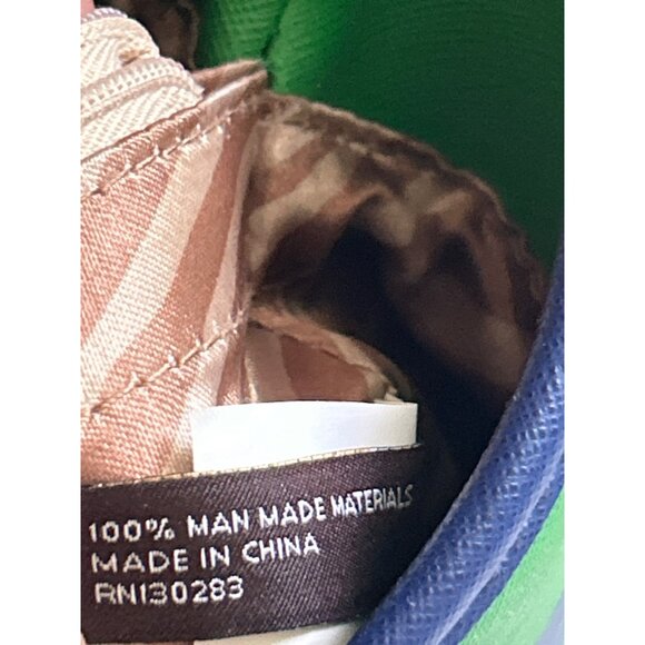 Dana Buchman Womens Blue Green Striped Tote Bag Large Handbag Shoulder Purse - Picture 13 of 16